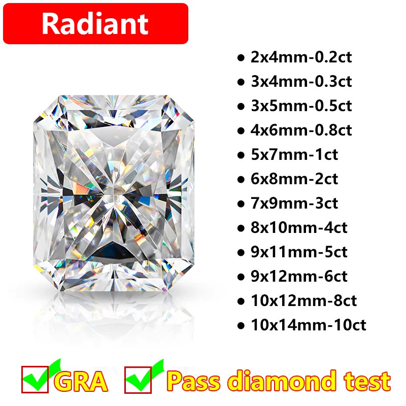 1-10ct Full Shape Moissanite Loose Stone D Color Moissanite Gemstones Wholesales