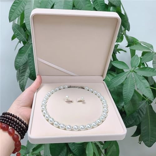 Jewelry Velvet Box Pearl Necklace Earring Beige For Pearl Necklace Earrings