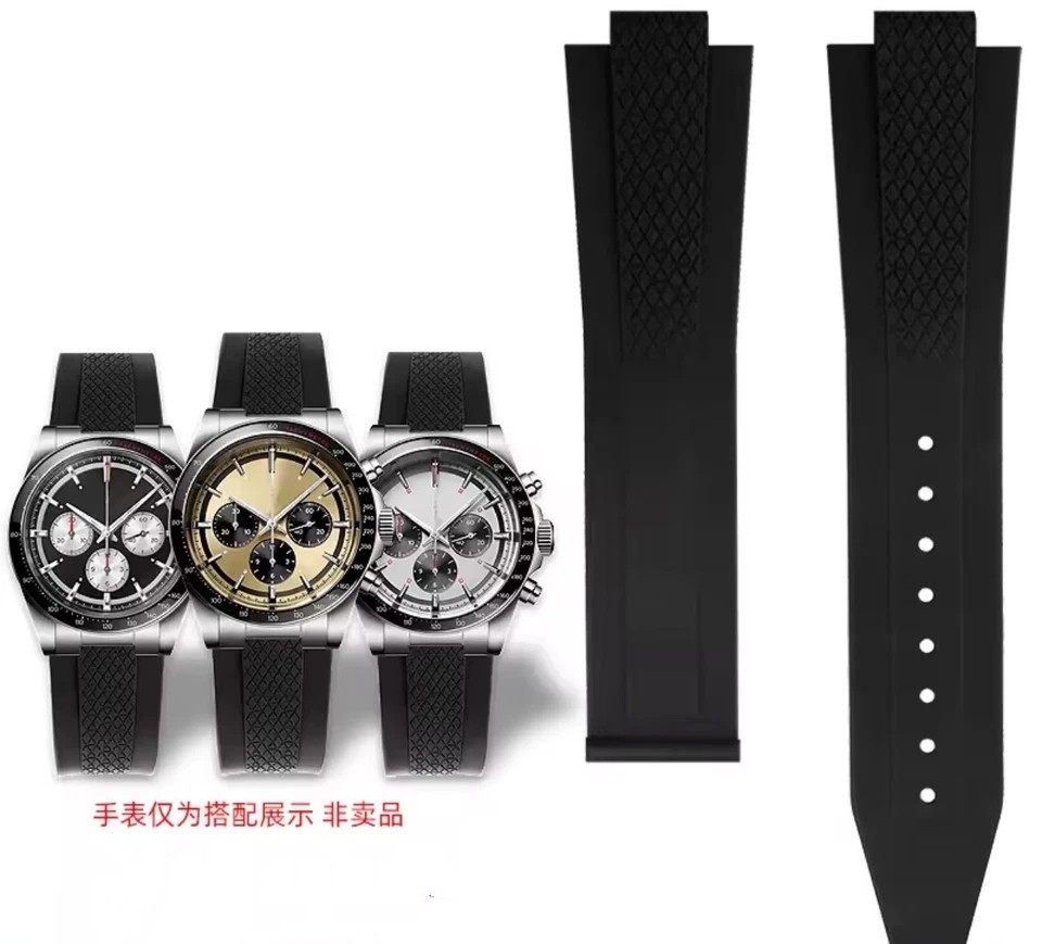 New 21mm 22mm FKM Rubber Strap for Longines Conquest L3.830 L3.835 41mm 42mm