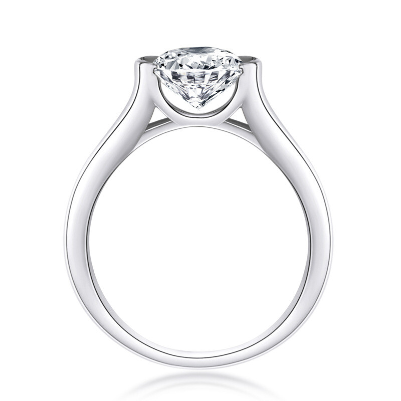 GRA Certificated Real 2CT Moissanite Diamond Wedding Sterling Silver Ring R9
