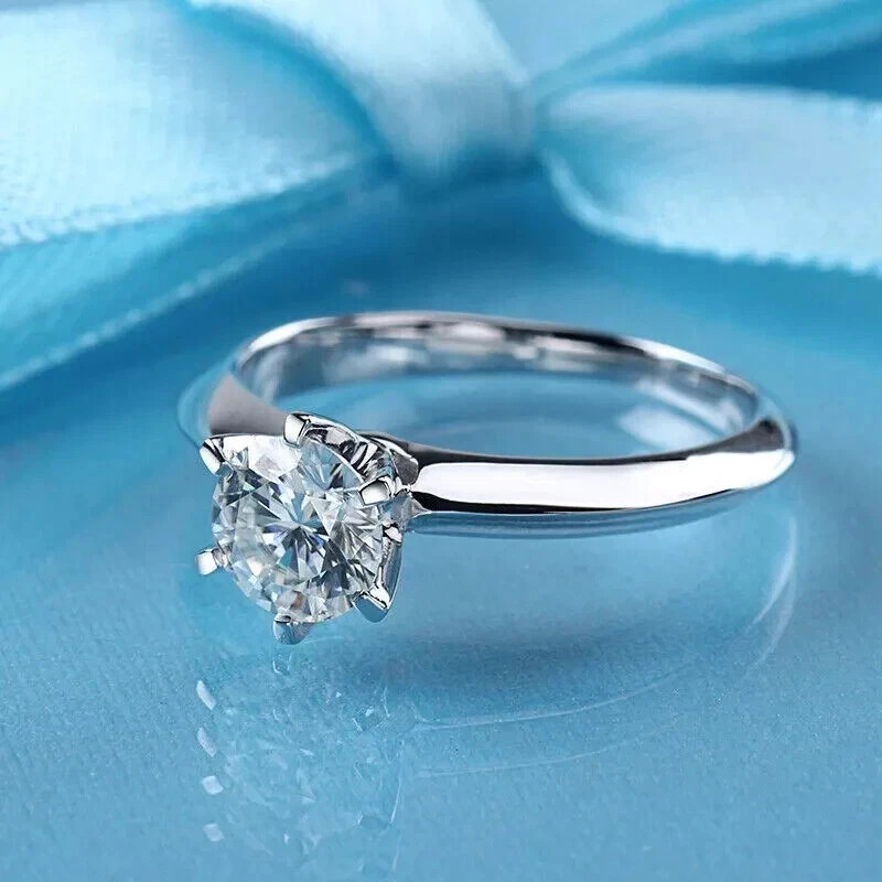 1.50Ct Round Cut Lab Grown IGI Certified Diamond Ring Solid 925 Sterling Silver