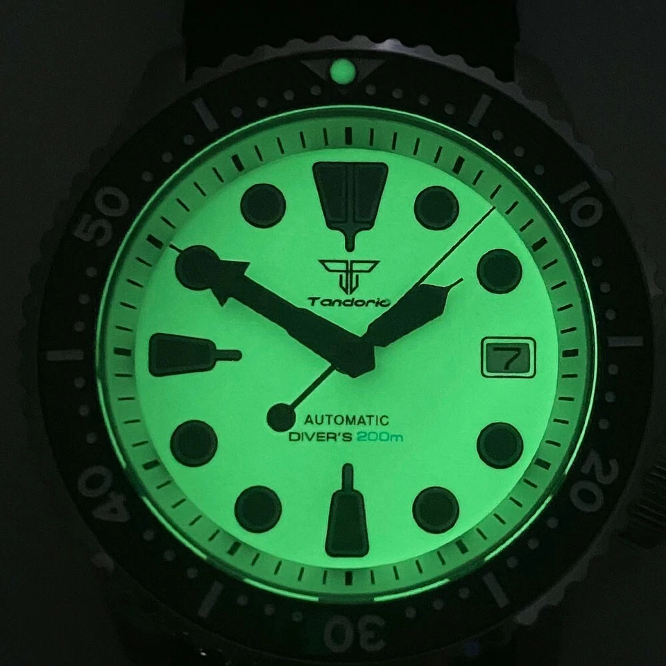 Tandorio 41mm Diving Style Sapphire Full Lume Dial Japan NH35A Auto Men Watch