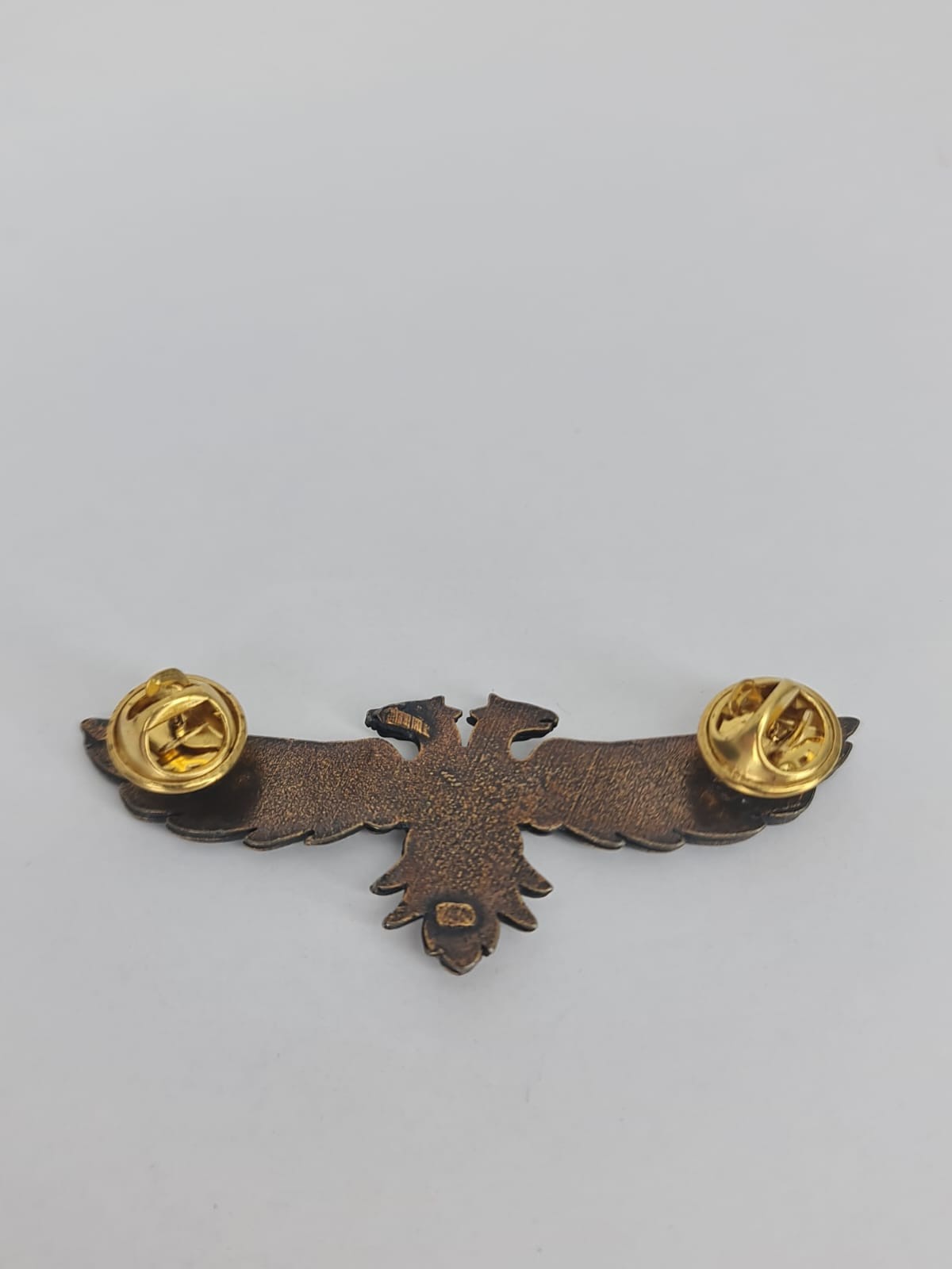 Double Headed Eagle Pin – Albania Ethnic Symbol – Bronze Finish Winged Badge