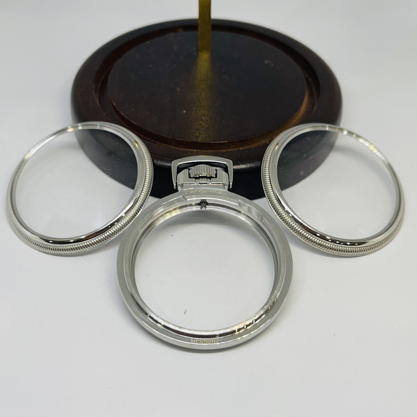 *NEW* STAINLESS STEEL Mainliner Size 16S Display Clear Back Pocket Watch Case