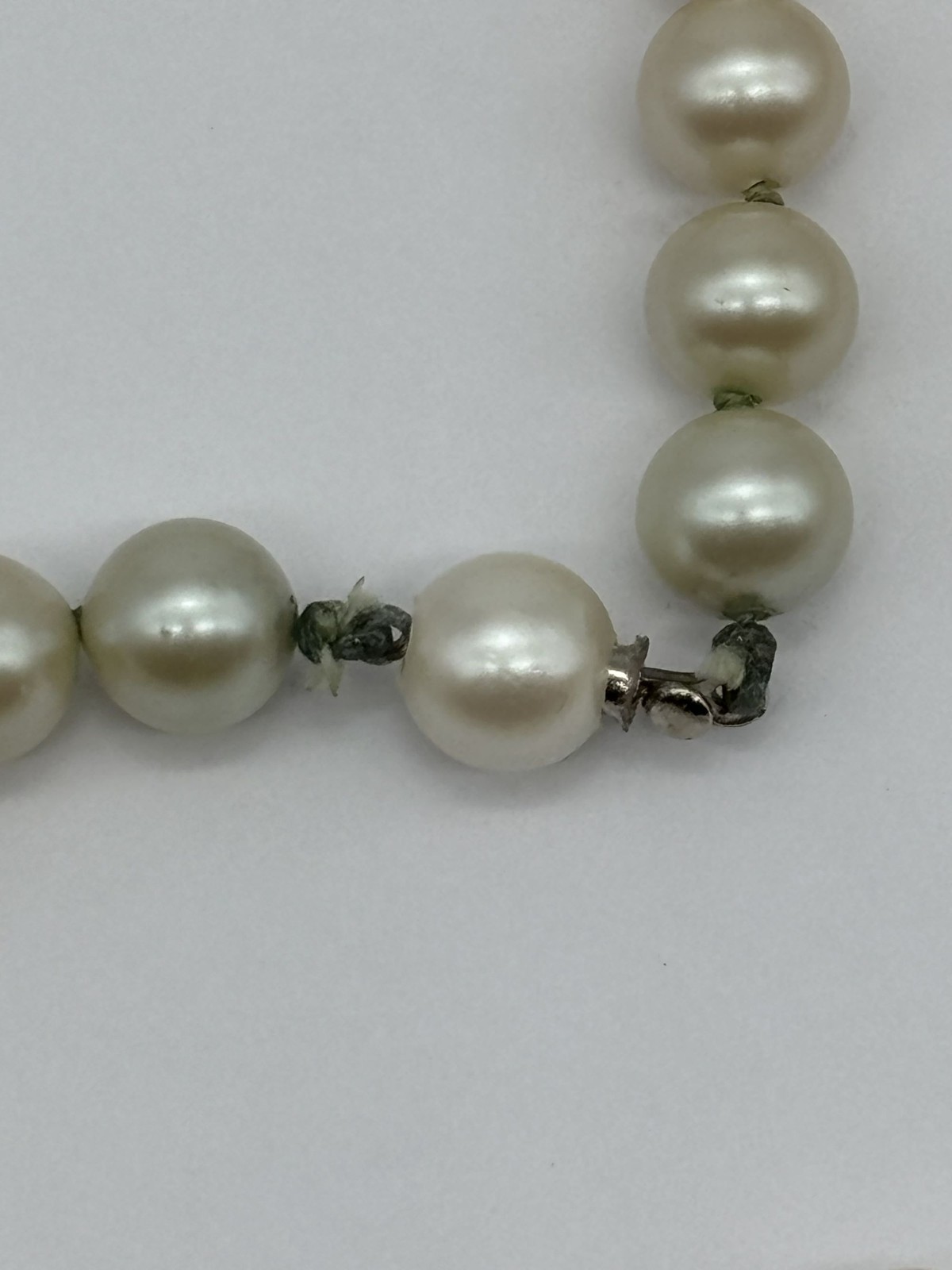 Vintage 10MM Faux Pearl Necklace Single Strand Opera Length Cream Color Unsigned
