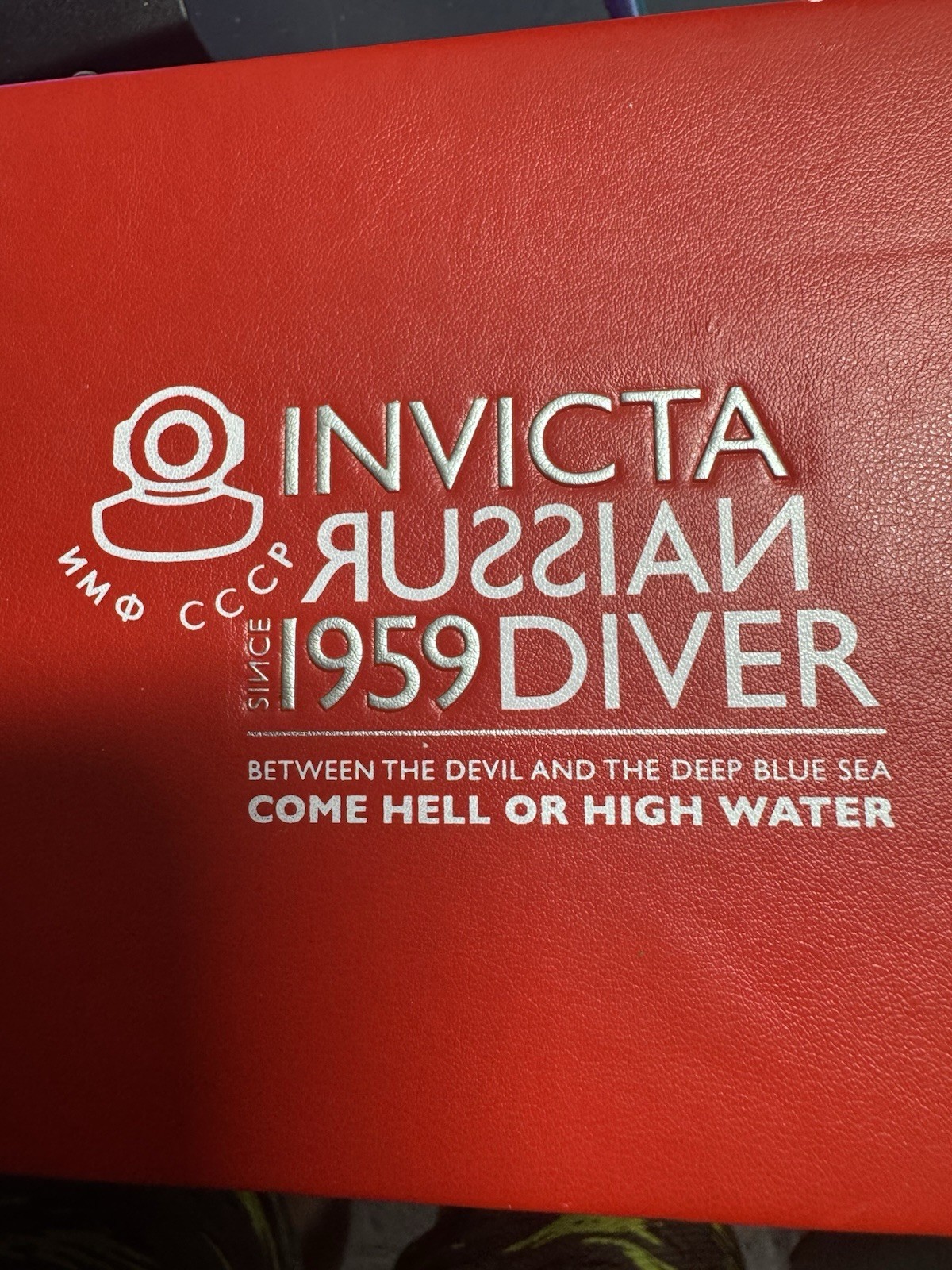 Invicta Russian Diver Quartz (4341) 100m Red/Black Dial Date Red Strap 52mm