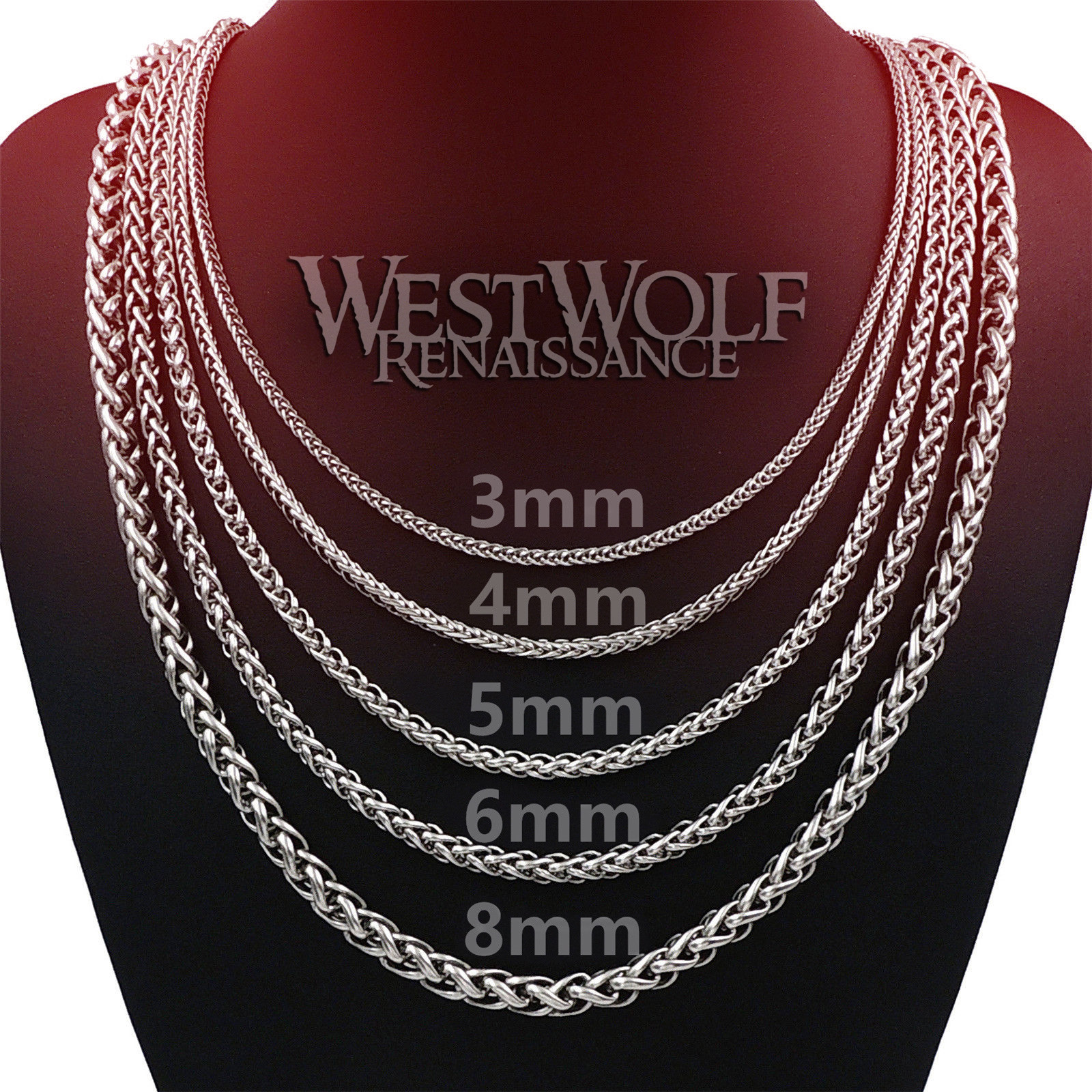 Braided Wheat Style Chains for Pendants – Necklace/Silver/Viking/Celtic/Jewelry
