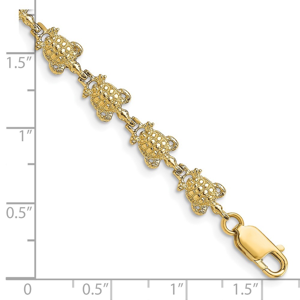 14k Yellow Gold Polished Turtle Bracelet 7.25″ 5.59gm