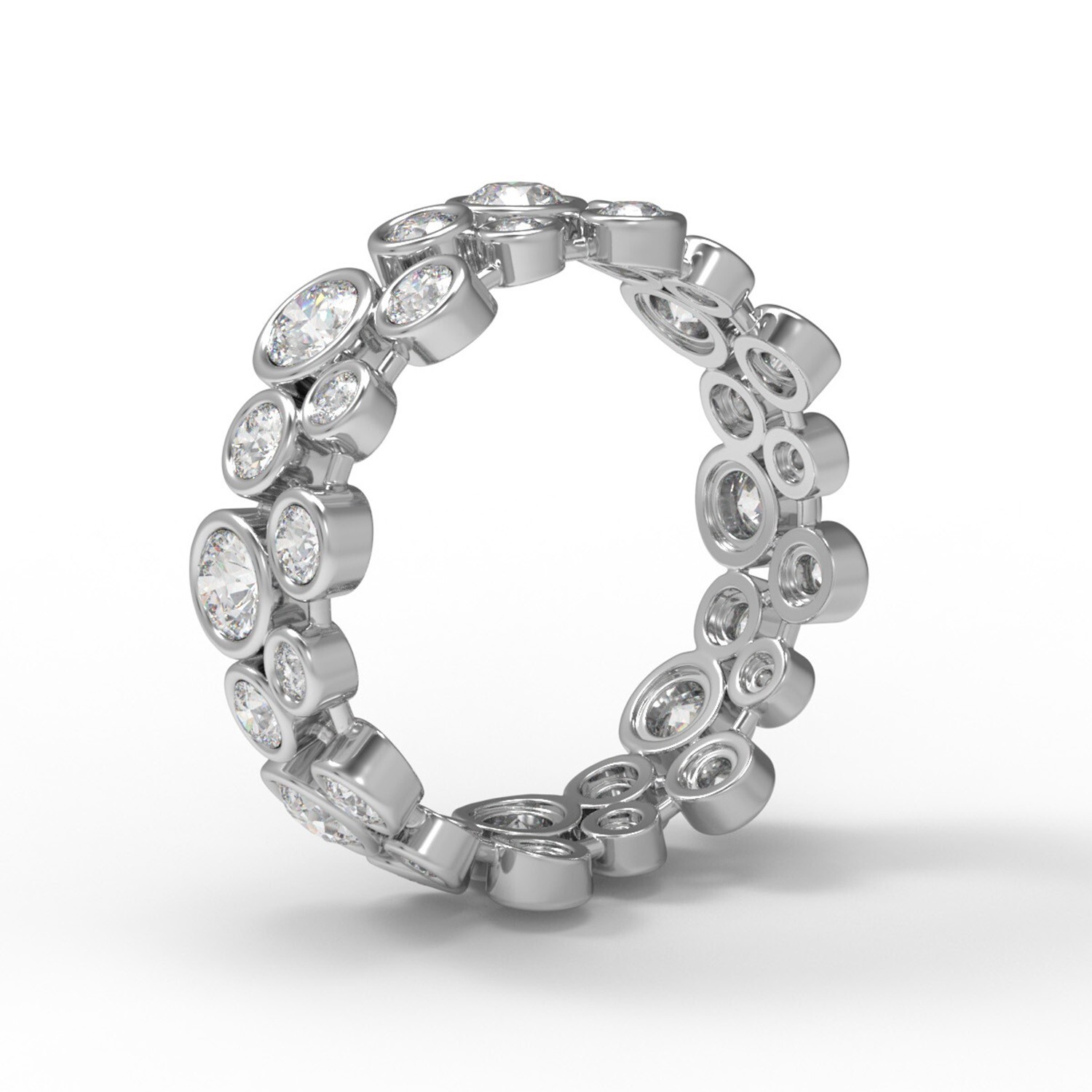 3MM Round Moissanite 925 Sterling Silver Bubble Design Black Friday Ring