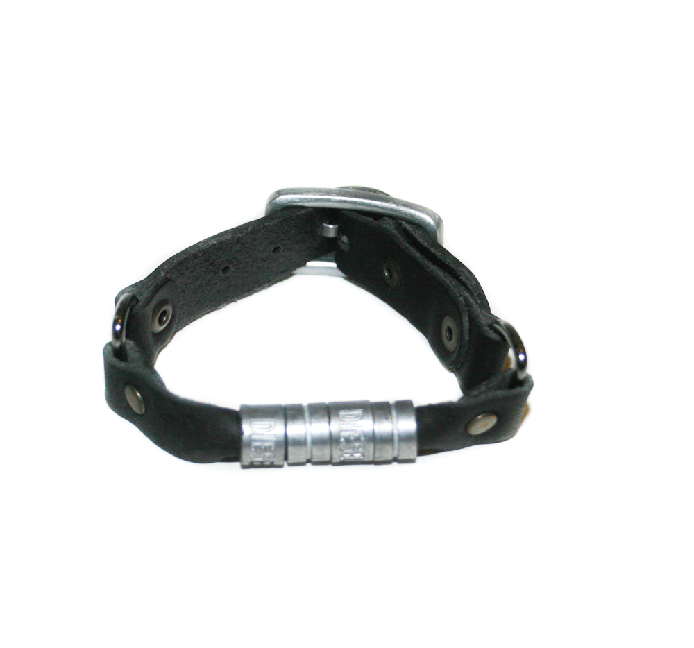 NEW DIESEL Brand 2 – ARIN Italian Vintage Black Yellow Red Leather Bracelet Cuff
