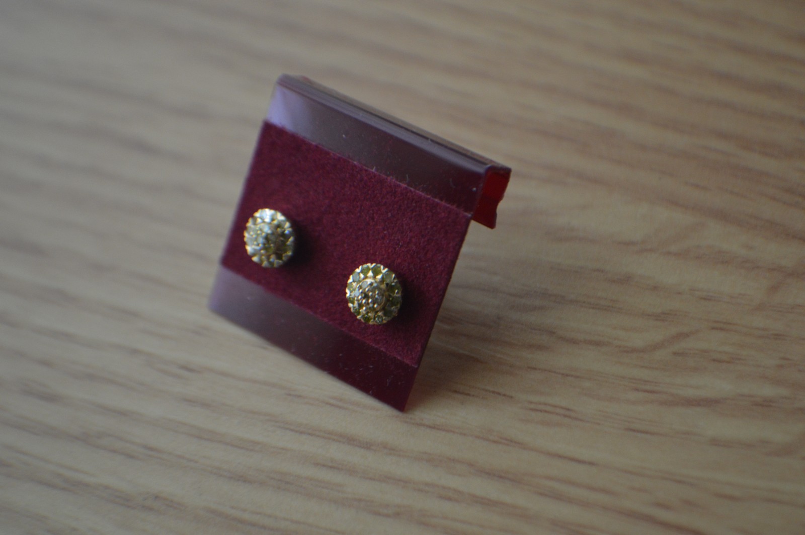 0.23ct Natural Yellow Diamond Earrings 18K Yellow Gold Plated over Fine Silver