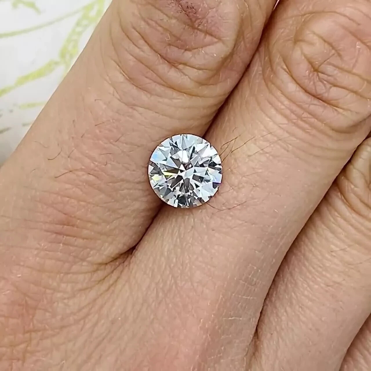 2.45 CT Natural White Diamond Round Cut 9 MM VVS1 D Grade IDGL Certified A3
