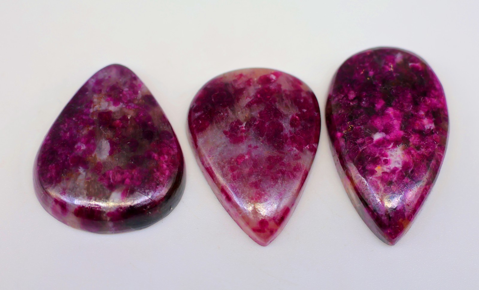 100 Ct Bulk Lot Natural Red Tourmaline Quartz Pear Cabochon Gemstone KZ-98