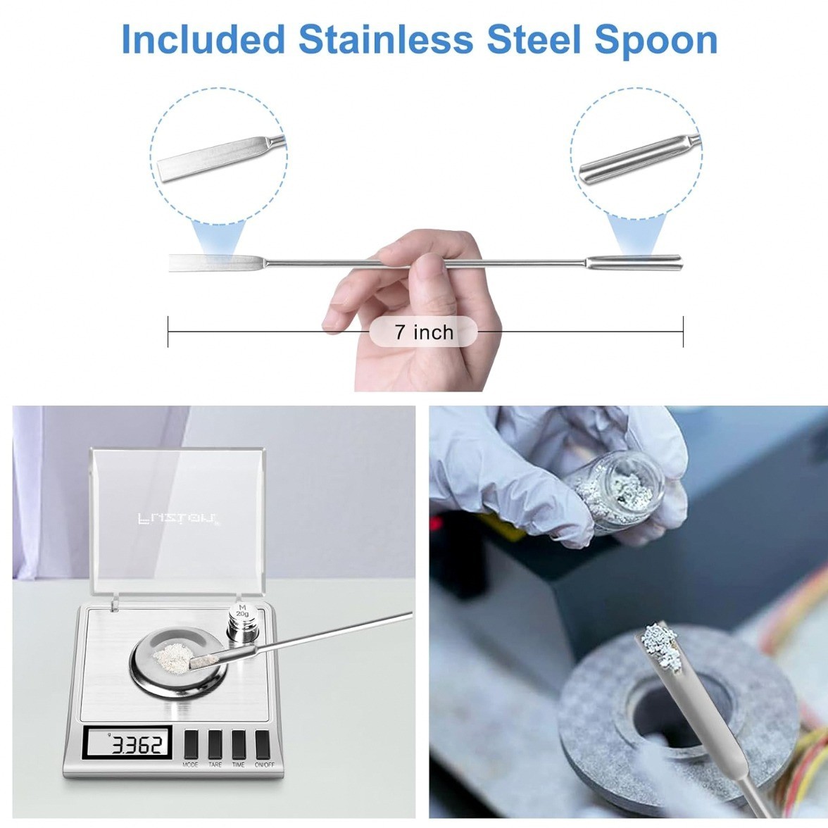 Báscula Digital de Miligramos Alta Precisión 50g 0.001g Portátil Joyería Plata