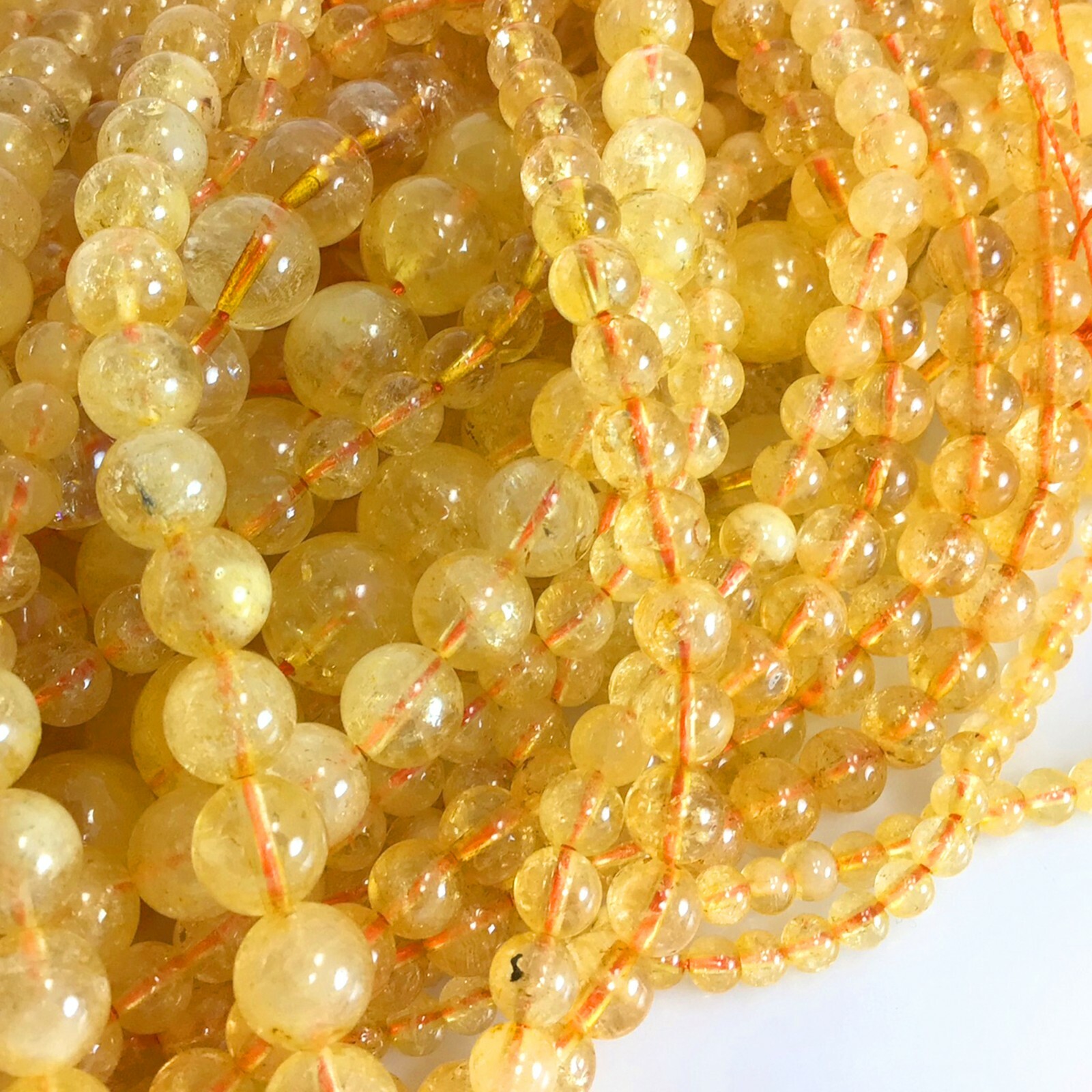 Gemstone Natural Citrine Round Beads Golden Smooth Loose Beads 15″ 4 6 8 10 12mm