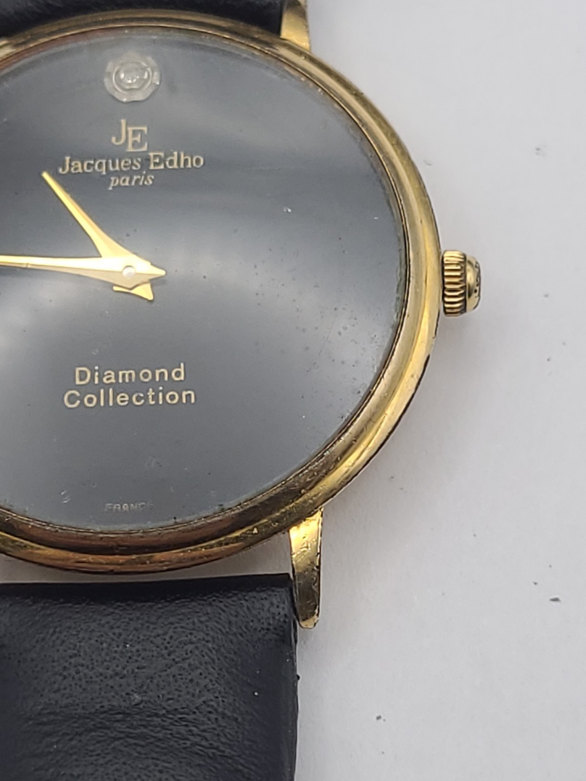 Jacques Edho 18K Gold Plated Unisex Watch Black Dial Working