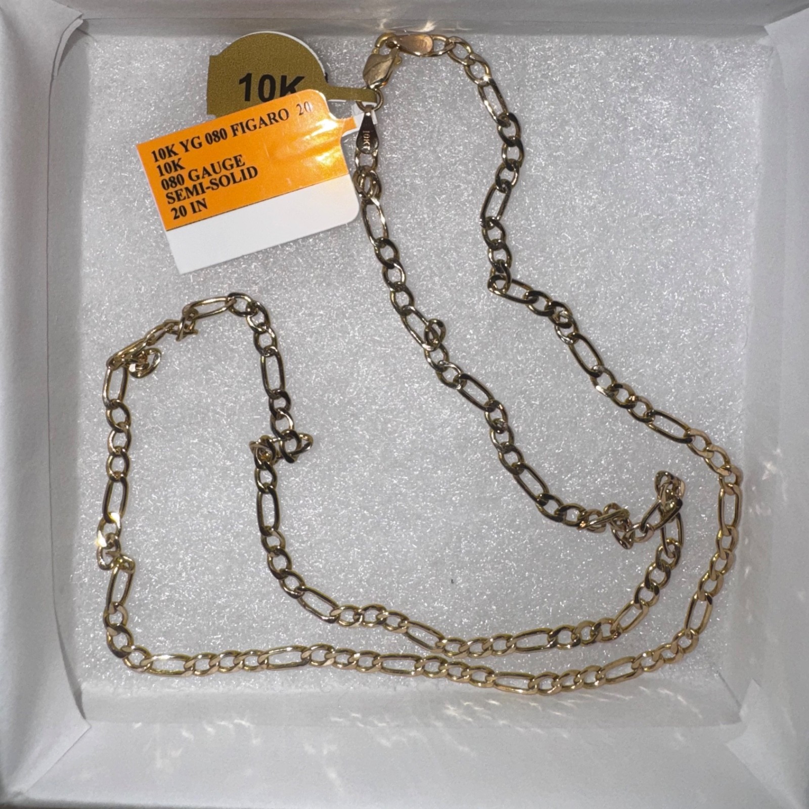 10k yellow gold figaro chain