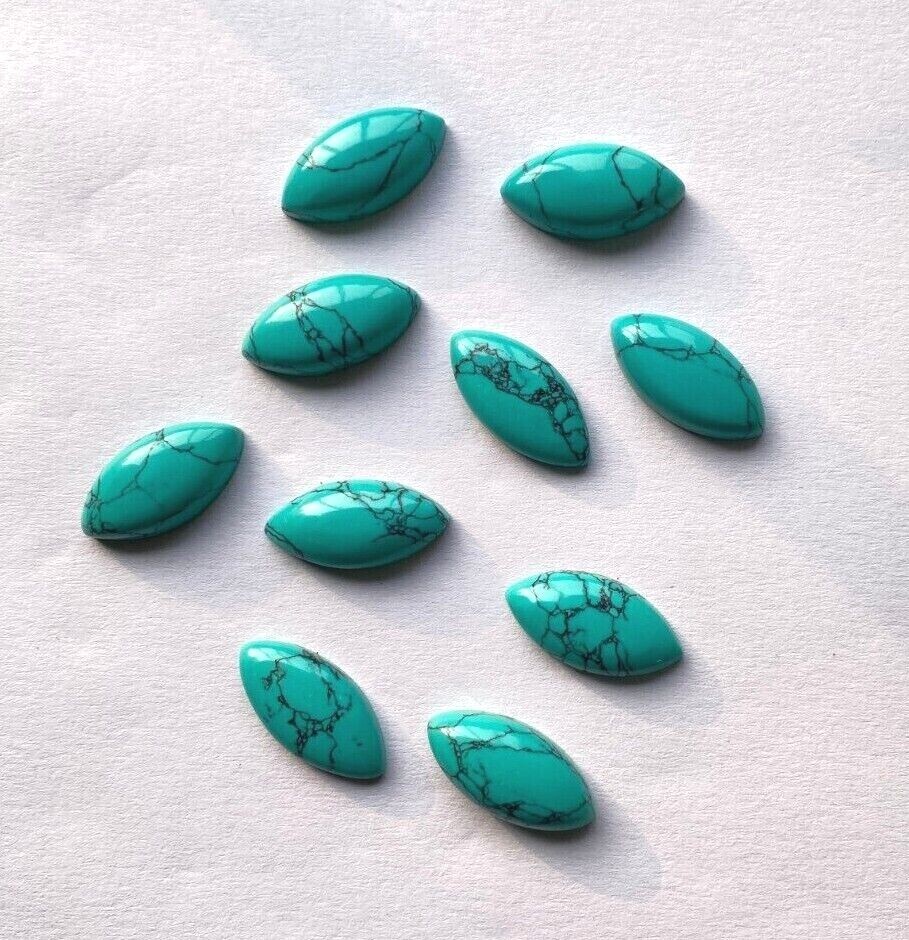 [WHOLESALE] BLUE TURQUOISE CABOCHON MARQUISE SHAPE LOOSE GEMSTONE FOR JEWELLERY