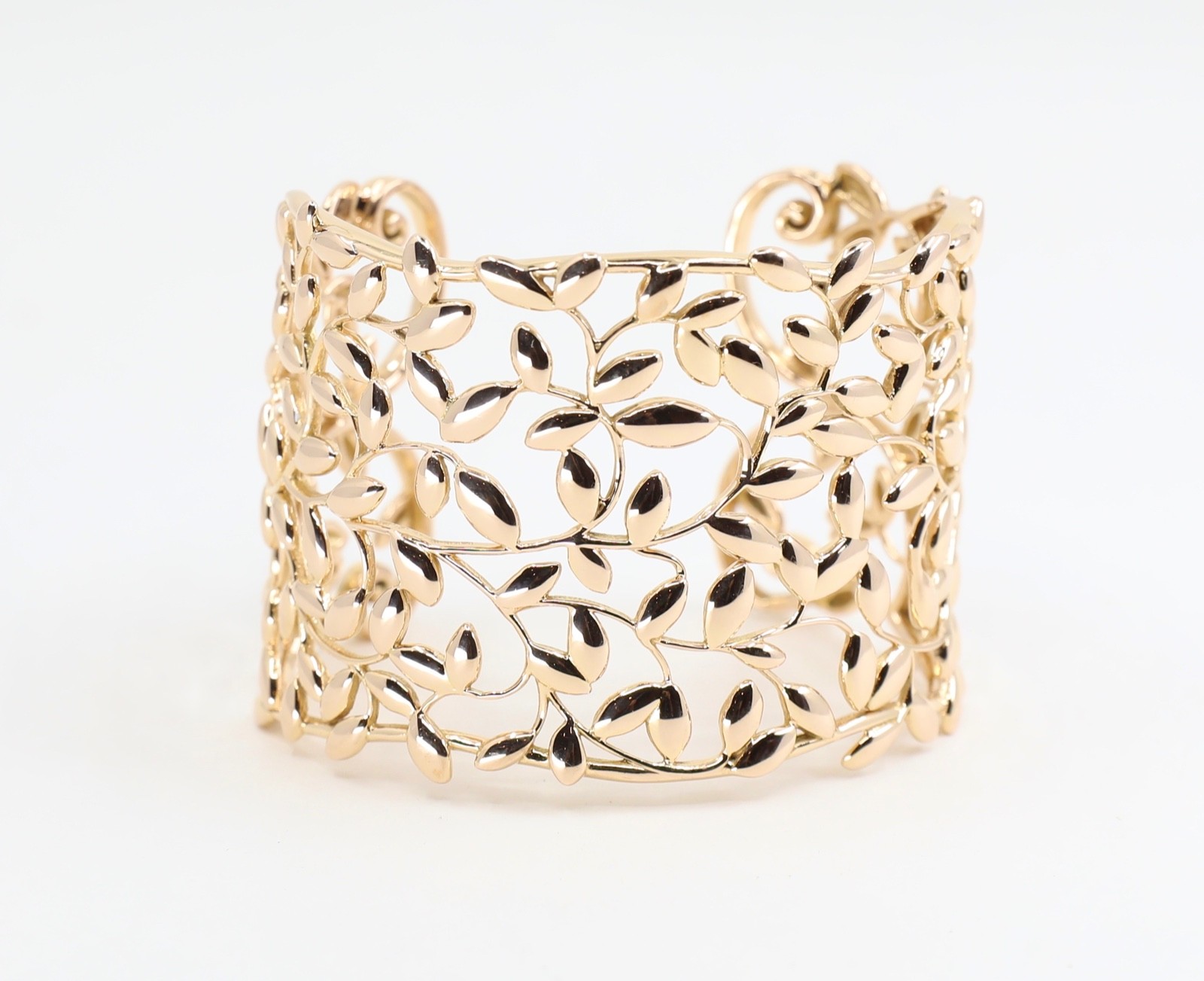 Tiffany & Co Paloma Picasso Olive Leaf Rose Gold Cuff Bracelet No Diamond