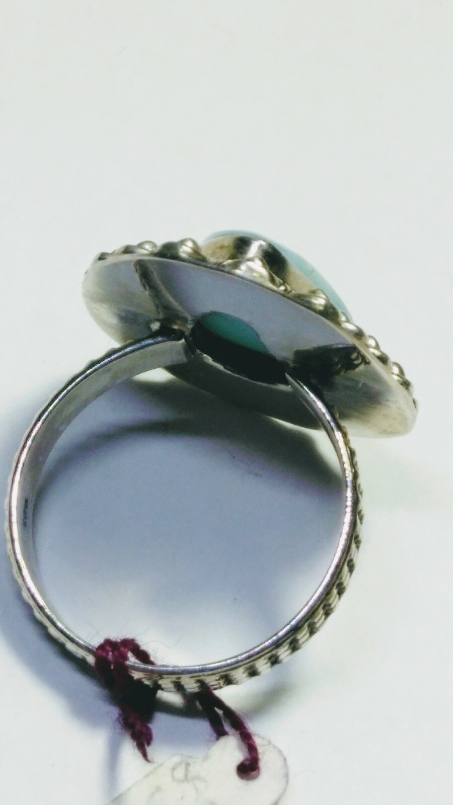LUSCIOUS UNTREATED NATURAL LARIMAR IN STERLING SILVER.925 RING SIZE 9.0-9.25!