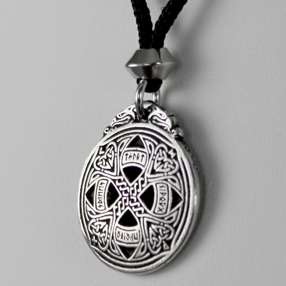 Pewter Norse Runic Love Amulet Necklace Viking Rune Pendant Talisman Jewelry