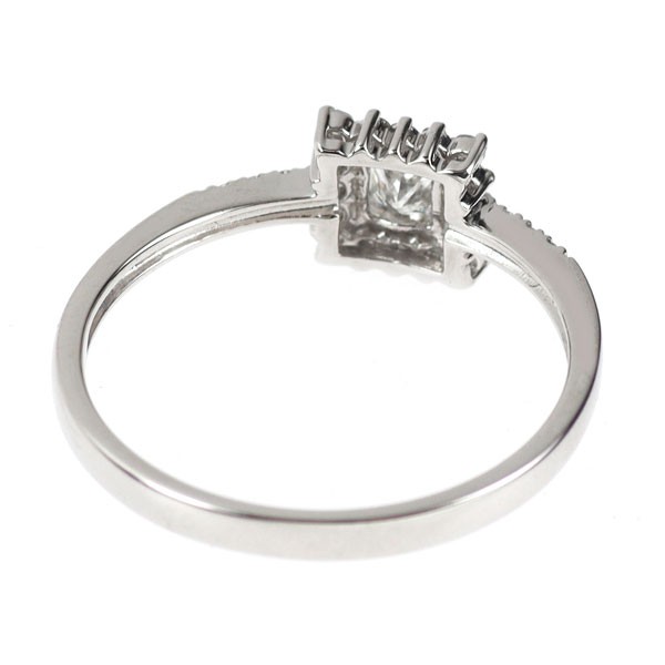 Pt900 princess cut diamond ring 0.16ct D0.14ct – Auth free shipping from Japan-