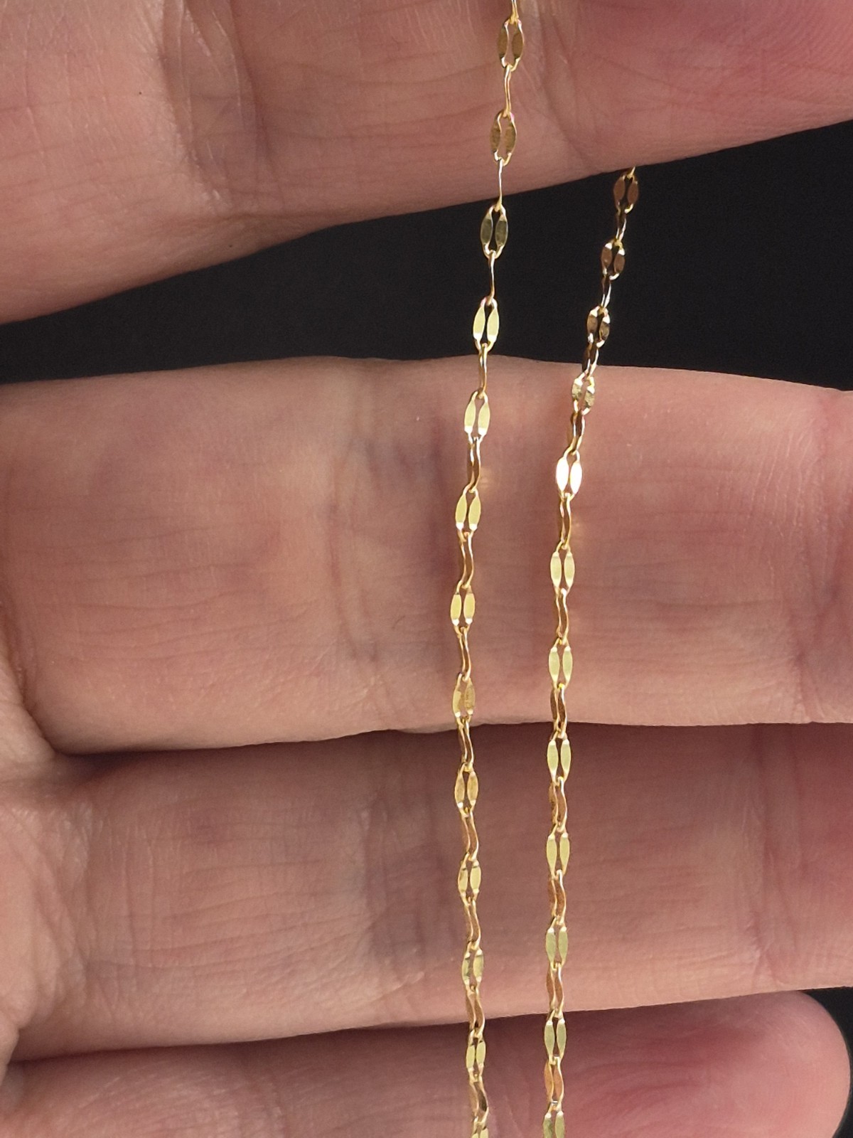 10k Solid Gold Mirror Anklet 10in