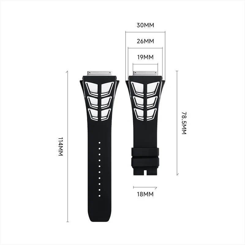 Medium Rubber Strap Two Tone Watch Band Fits Richard Mille RM030 RM035 03 RM055