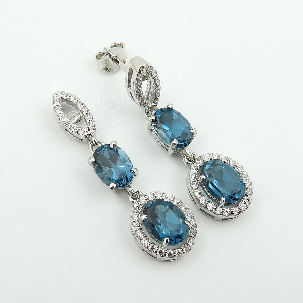 gr8onyou LONDON BLUE TOPAZ | Looking Pure Sterling Silver Earrings