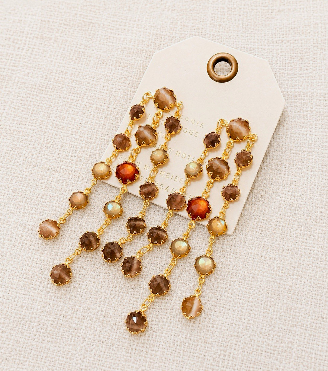Anthropologie Crystal Fringe Dangle Drop Earrings