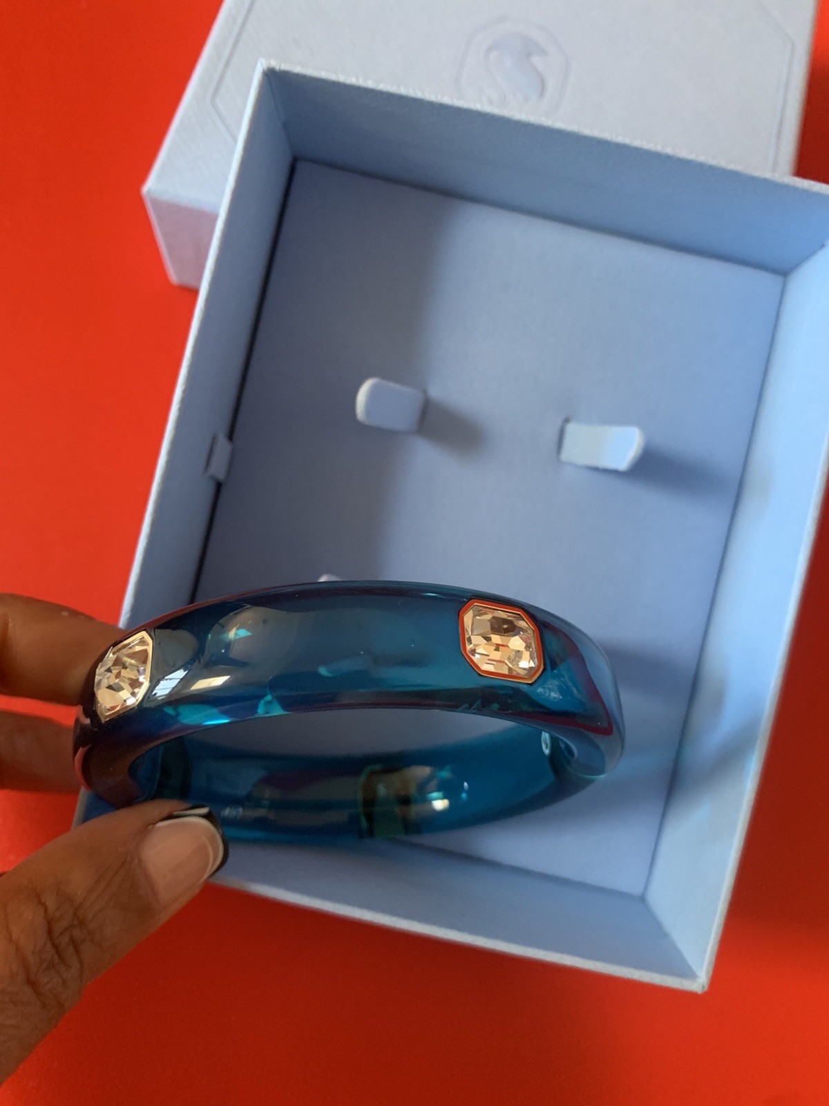 Swarovski Blue Dulcis Bangle Size M Medium Vibrant Crystal 5714390 NEW In Box💕