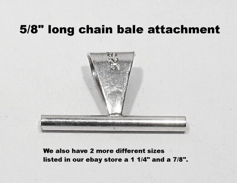 NEW 925 Silver Pendant Chain Bale Attachment Converter for a Brooch Pin 5/8″