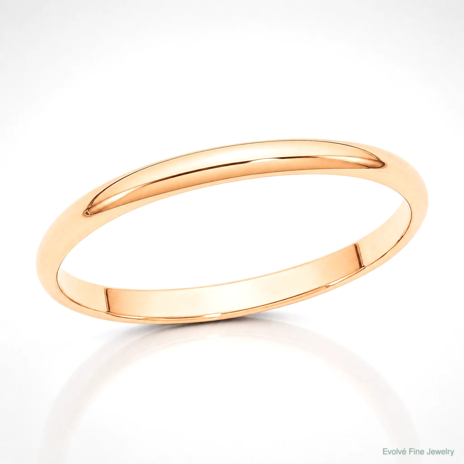 10K Rose Gold 2mm LTW Half Round Band Size 10
