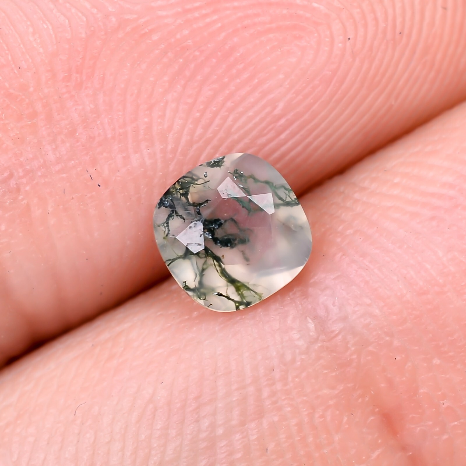 Moss Agate Cushion Shape 0.50 Ct. Top Quality Loose Green Gemstone 5X5 mm