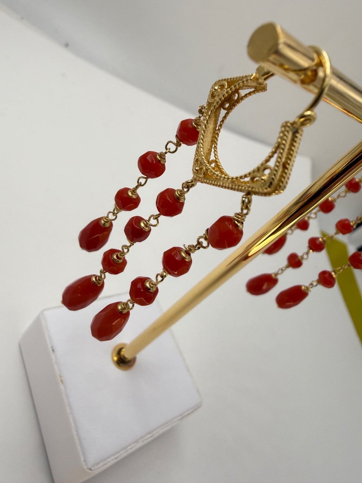 earrings earrings CORALLO red MEDITERRANEAN CORAL solid gold GOLD 18 KT-750