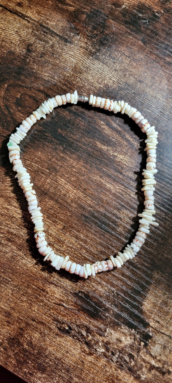 Vintage Genuine Hawaiian Tiger Puka Shell Lei Surfer Choker Necklace 16 in 40G!!