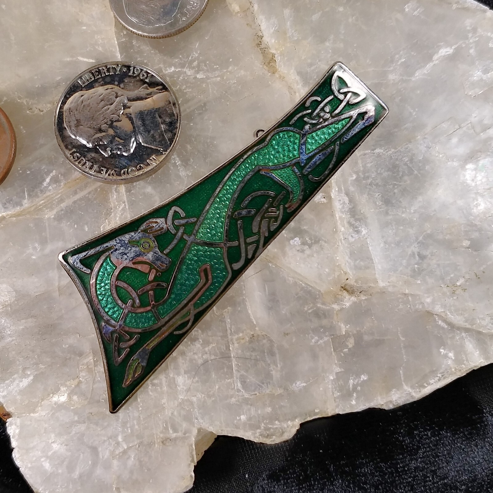 Sea Gems Celtic Enamel Pin with Fantastic Animal Beast