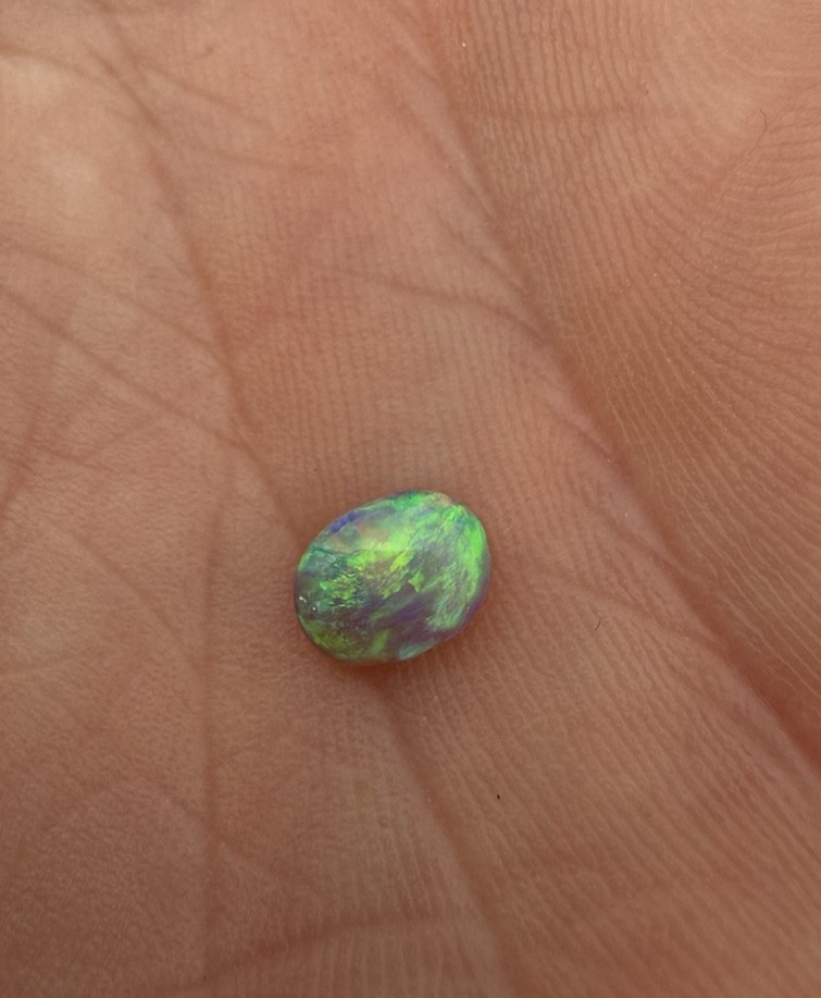 Natural Solid Australian Lightning ridge Crystal Opal. .825 Ct. Bright color