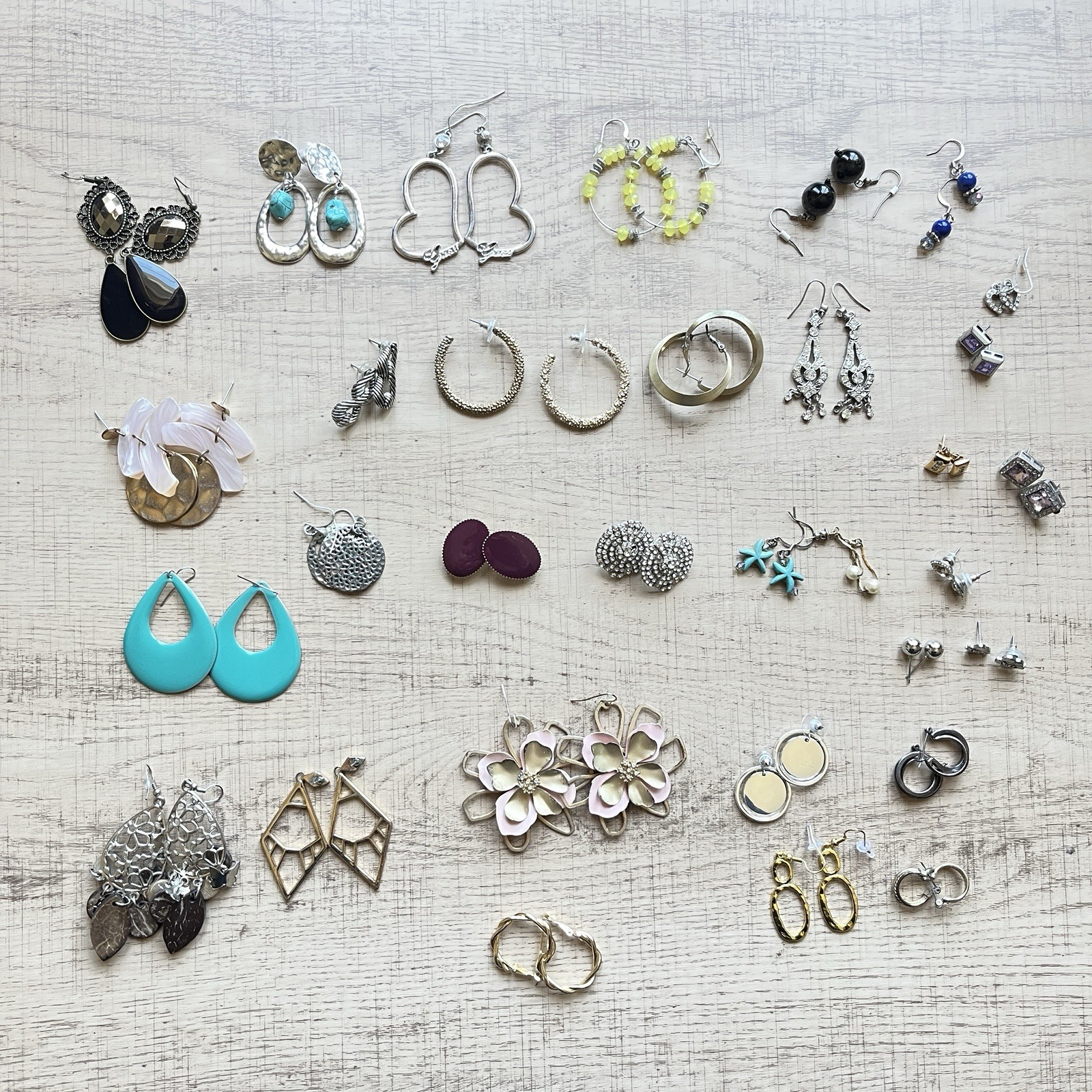 31 Pairs 1/2 LB Earrings Craft AS IS Lot Wearable READ