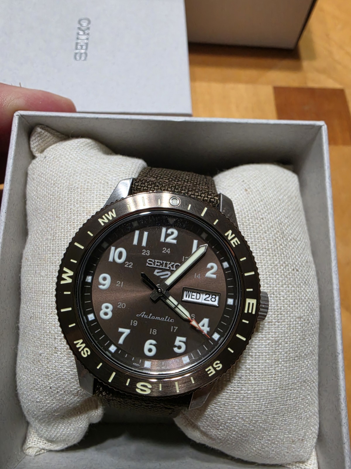Seiko 5 Sports Field Series 41 MM Auto Nylon SS Brown Earth Dial Watch HDB009K1