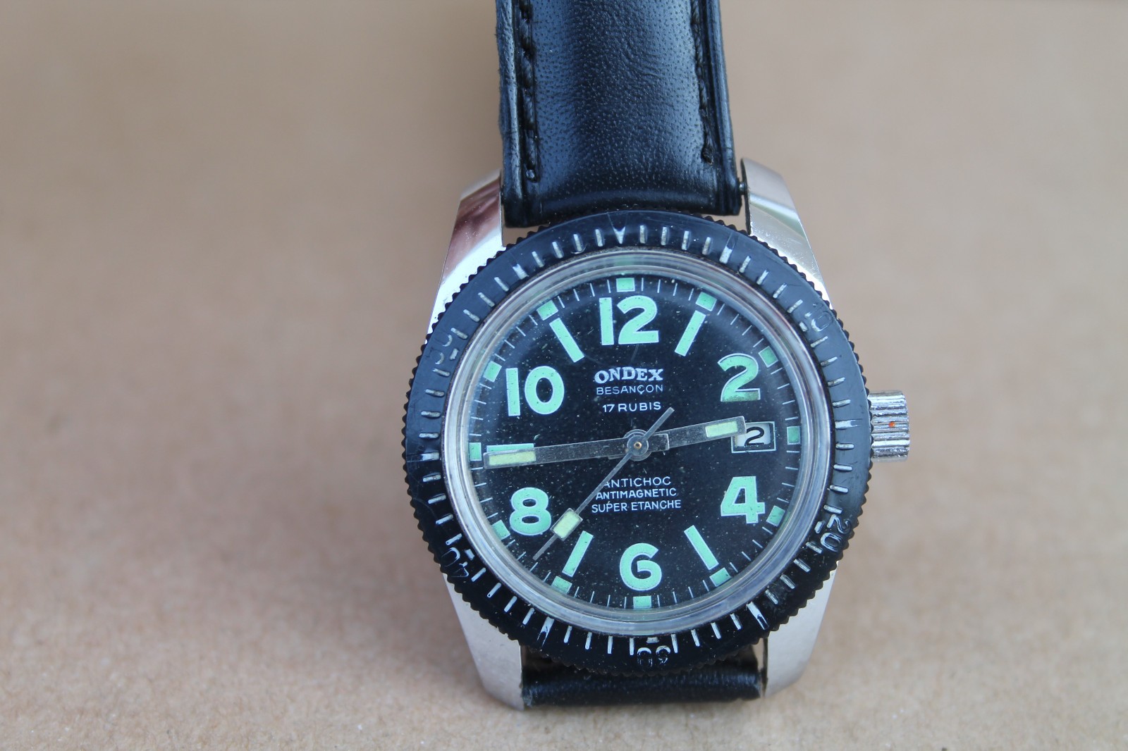 Men’s wrist wach ”Ondex Besancon” /17 jewels/ DIVER /1970’s/ (36 mm)