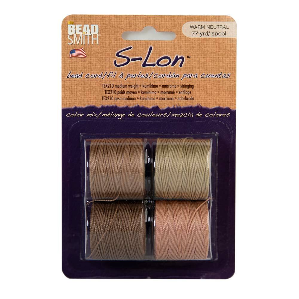 S-Lon Bead Cord .5mm Warm Neutrals Mix 28586 (4 spool) Round
