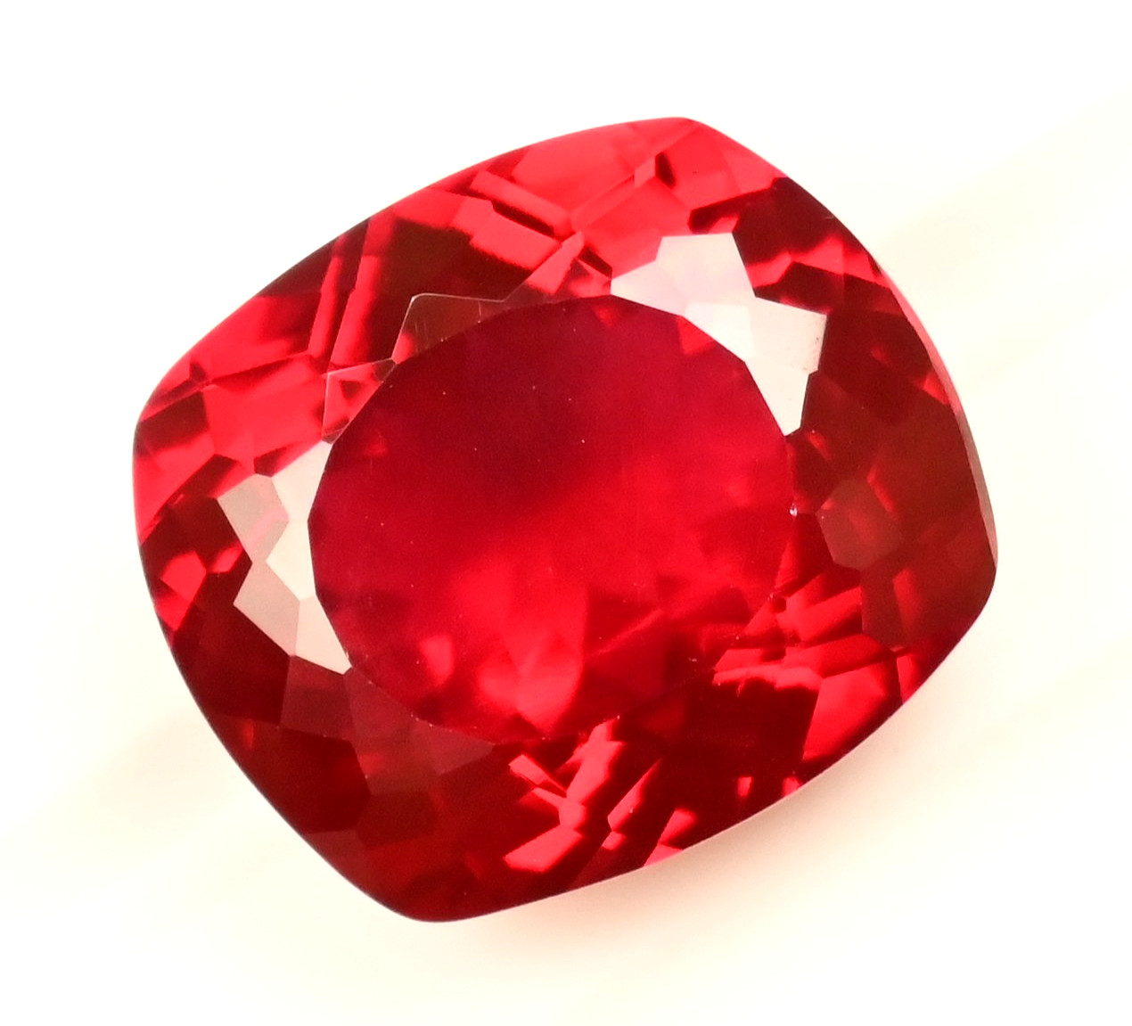22.65 Ct Natural Mozambique Red Ruby Certified Cushion Flawless Loose Gemstone