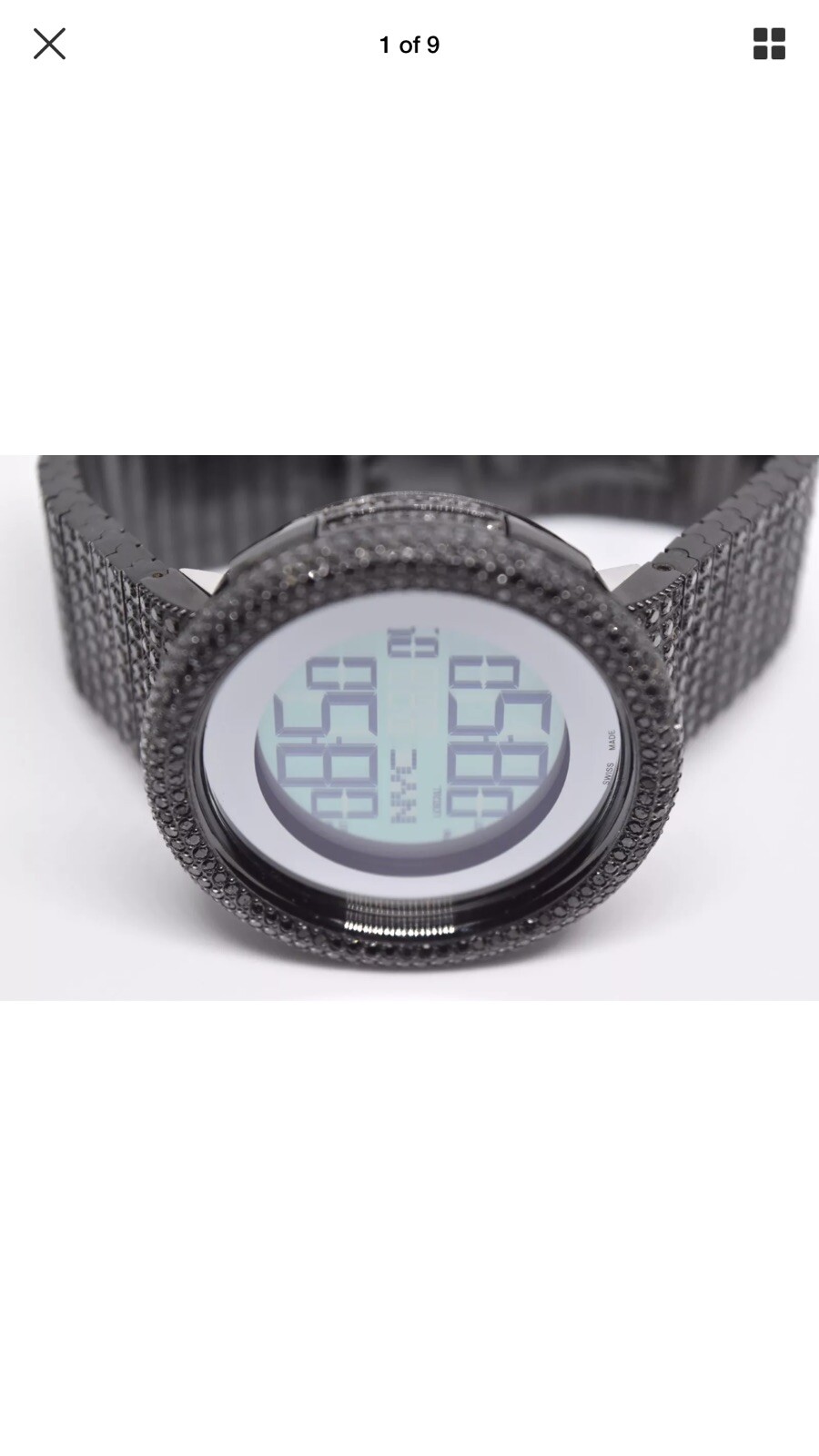 New Men’s I Gucci Fully Black Diamond Ya114207 Black Digital Swiss watch
