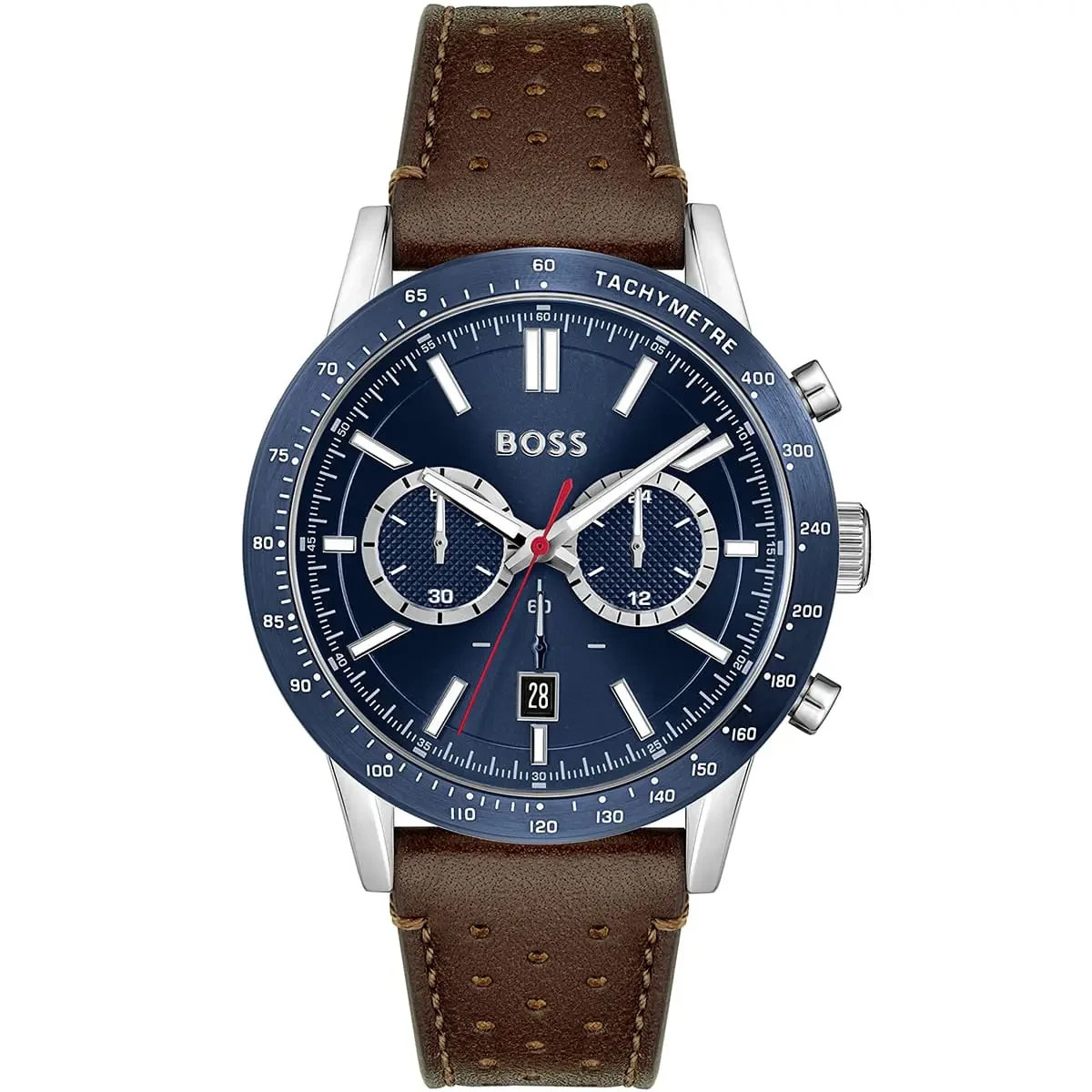 Original Hugo Boss Allure 1513921 Men’s 44mm Chronograph Watch Blue Dial