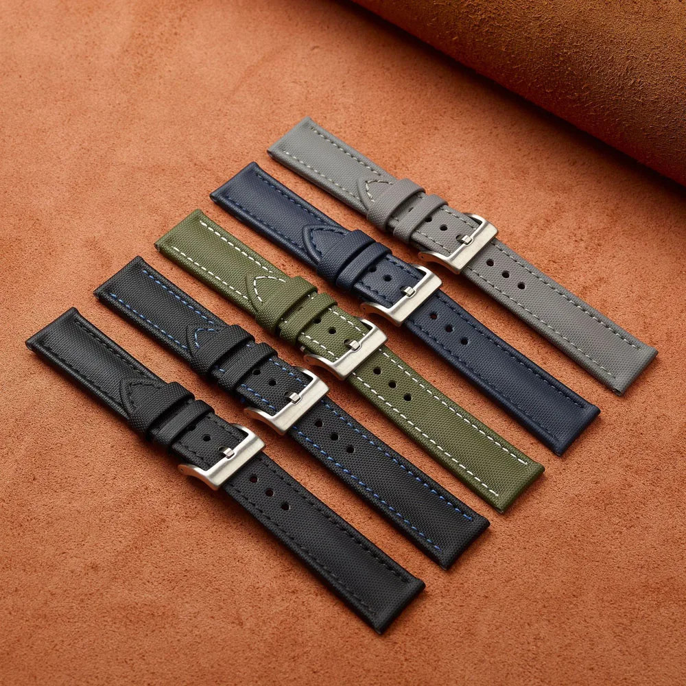 Nylon Canvas Watch Strap 18 19 20mm 21 22mm 23mm 24mm Sailcloth Waterproof Band