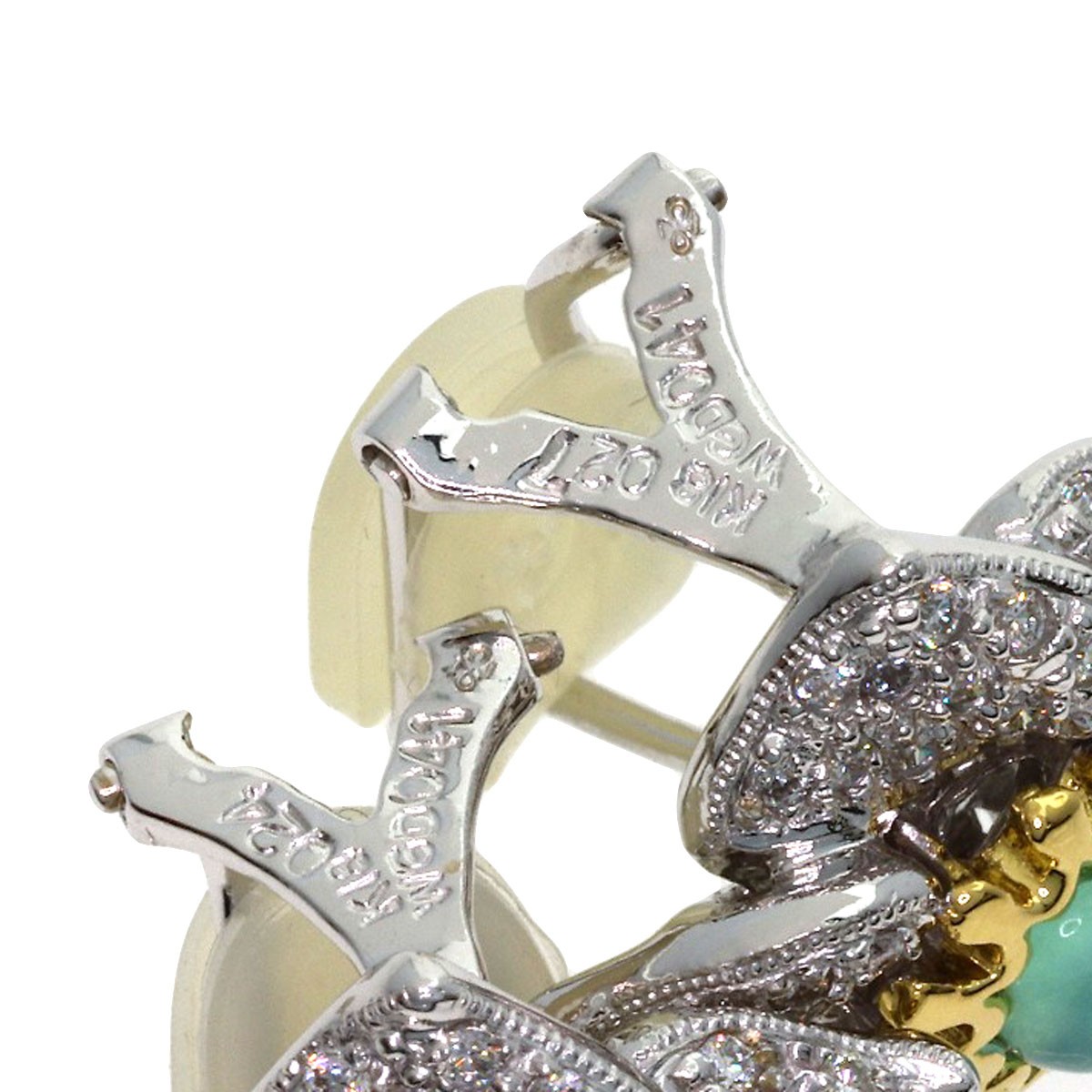 0.27ct Opal Diamond Earring K18 White Gold 11.8g