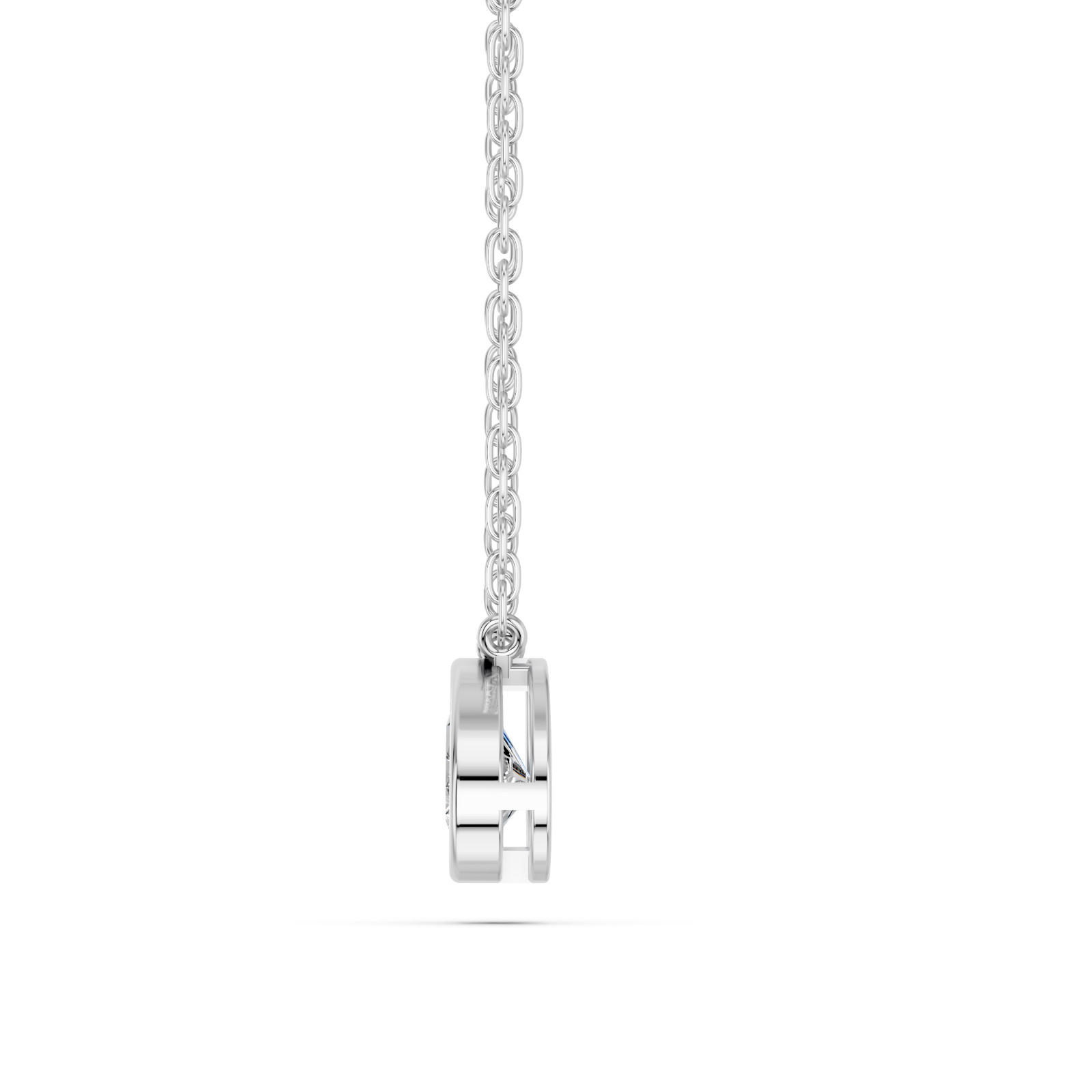 0.75 Ct Moissanite Stone Bezel Set Pendant With 18″ Chain in 925/10K for Women