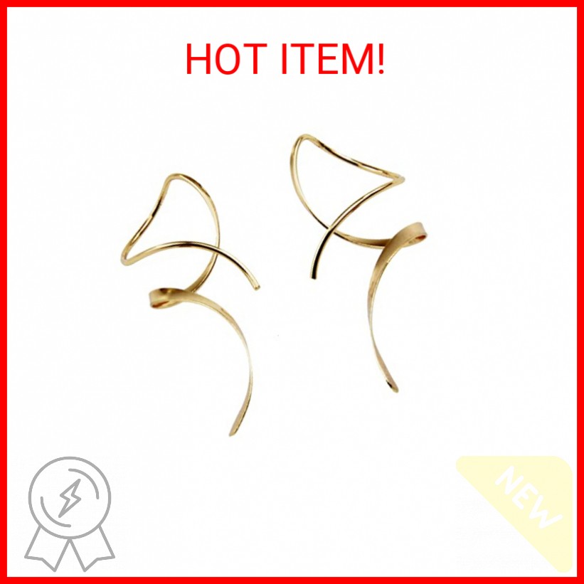 Earrings for Women Spiral threader earrings 14K gold earrings hand bent dangle e