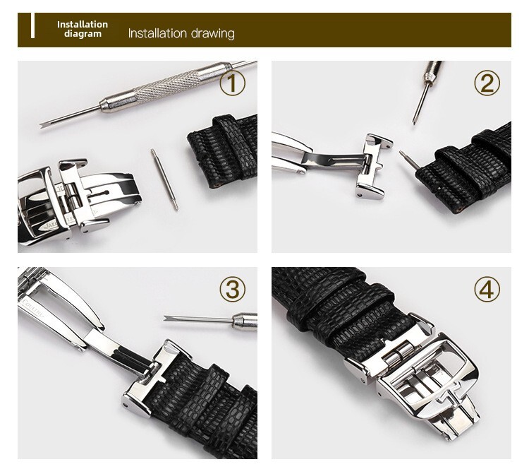 Solid Stainless Steel Butterfly Watch Buckle Clasp 18mm for Jaeger-LeCoultr